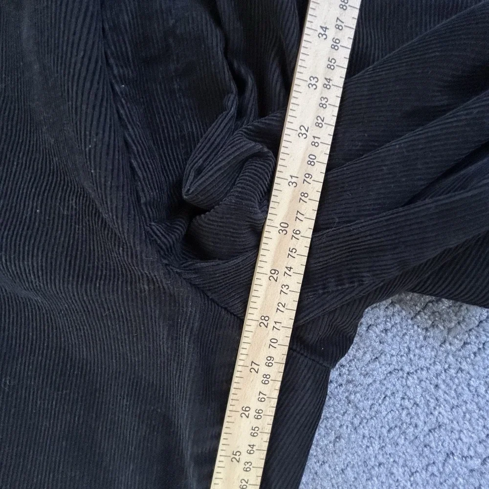 Eddie Bauer Mens 36x29 Chino Corduroy Pleated Black Pants Gorpcore Y2K Baggy